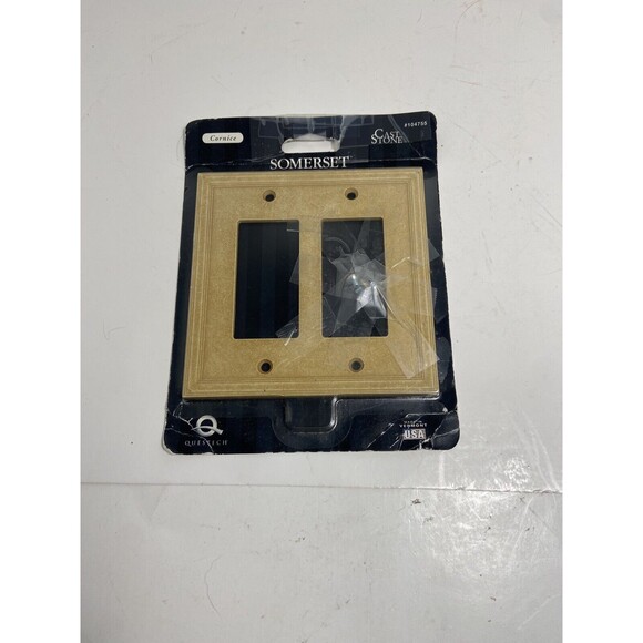 Questech Cast Double Rocker Switch Stone Cornice Sahara #104755 With 3 Screws - Picture 1 of 3